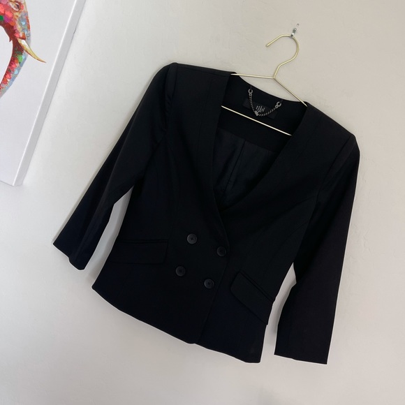 Tibi New York Two Button Wool Blazer 3/4 Sleeve S - Picture 4 of 9